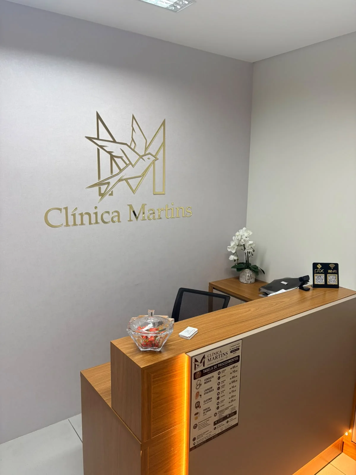 Recepção da Clínica Martins